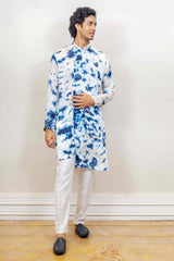 Kurta Set For Men In Tie dye white and blue  Colour sasyafashion
