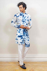 Kurta Set For Men In Tie dye white and blue  Colour sasyafashion