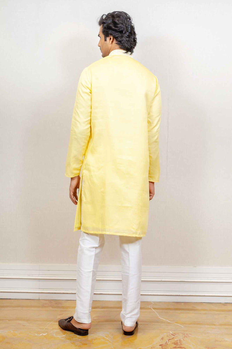 Kurta Set For Men In Yellow Colour sasyafashion