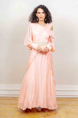Designer Pink Colour Gown sasyafashion