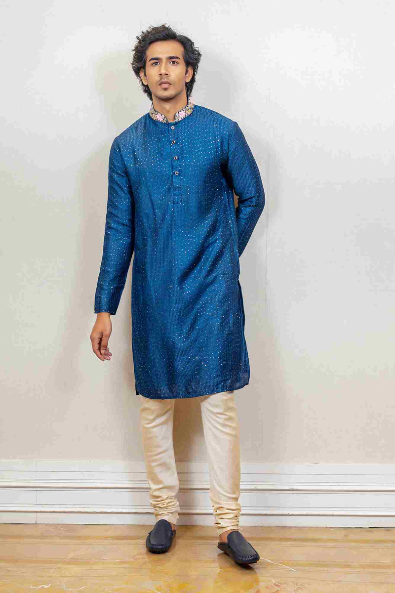 Kurta Set For Men In Blue Colour sasyafashion