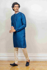 Kurta Set For Men In Blue Colour sasyafashion