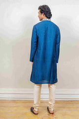 Kurta Set For Men In Blue Colour sasyafashion