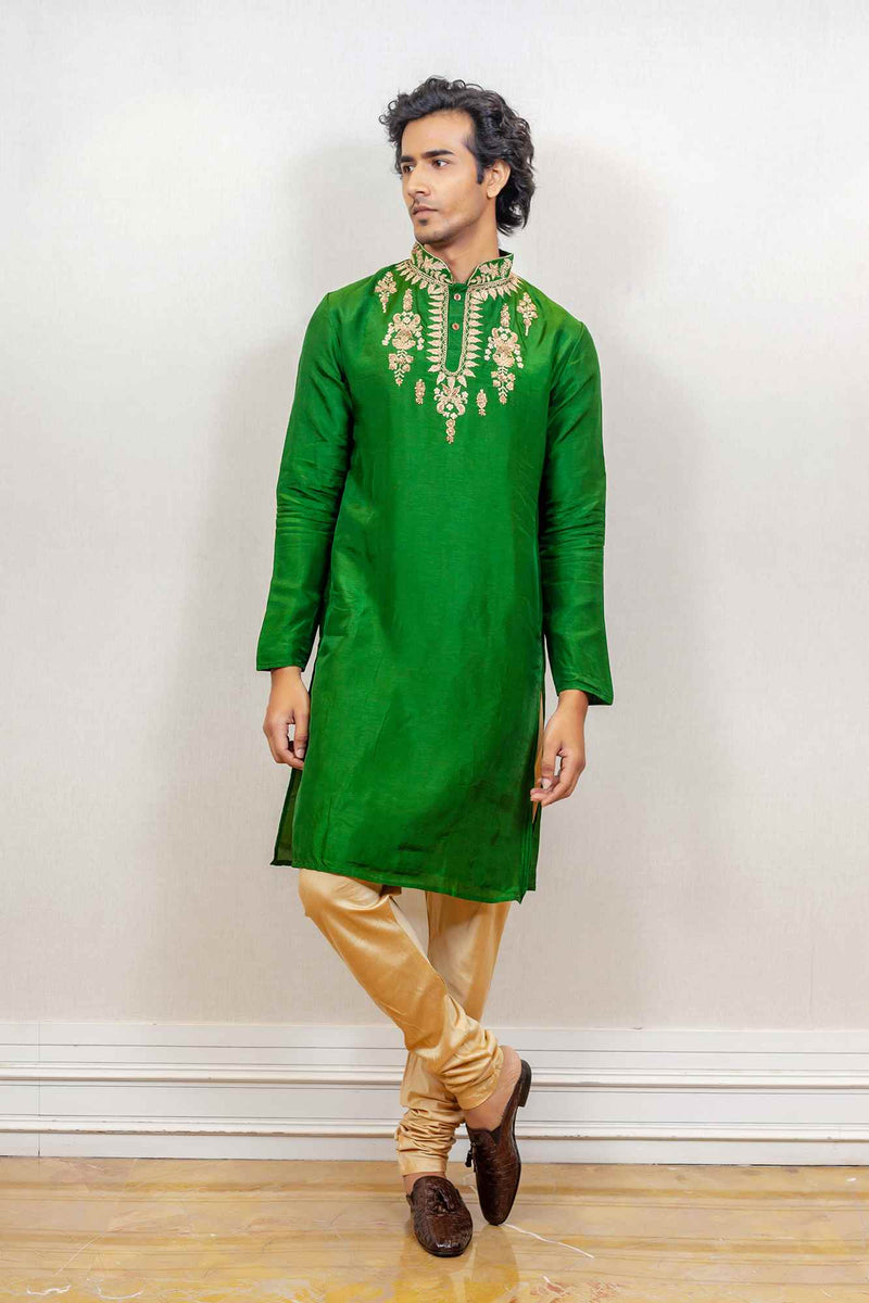 Kurta Set For Men In Green Colour sasyafashion