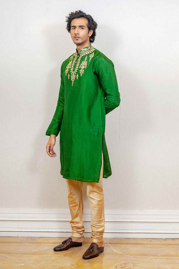 Kurta Set For Men In Green Colour sasyafashion