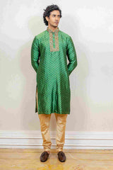 Kurta Set For Men In Green Colour sasyafashion