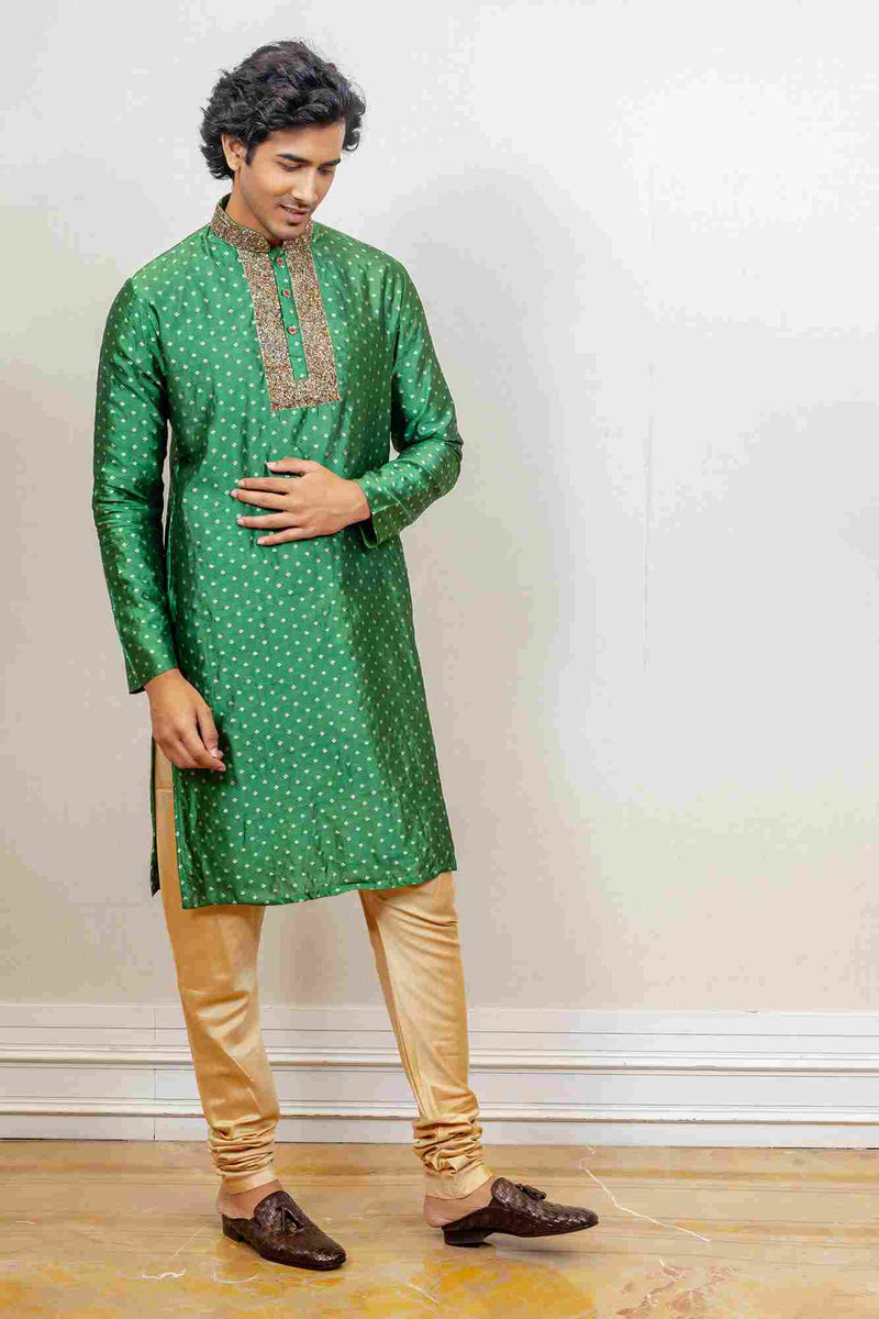 Kurta Set For Men In Green Colour sasyafashion