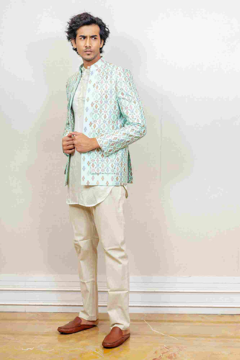 Indo Western For Men In Blue Colour sasyafashion