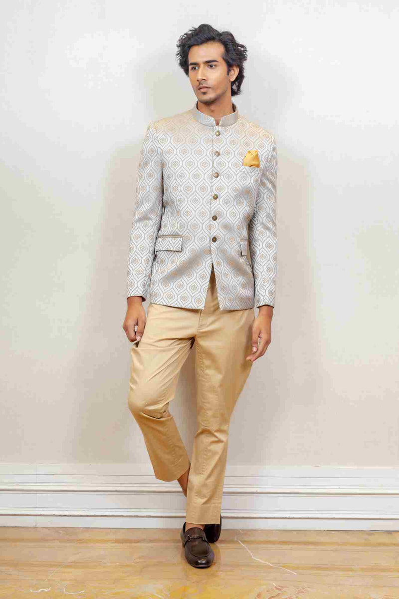 Indo Western For Men In Grey Colour sasyafashion