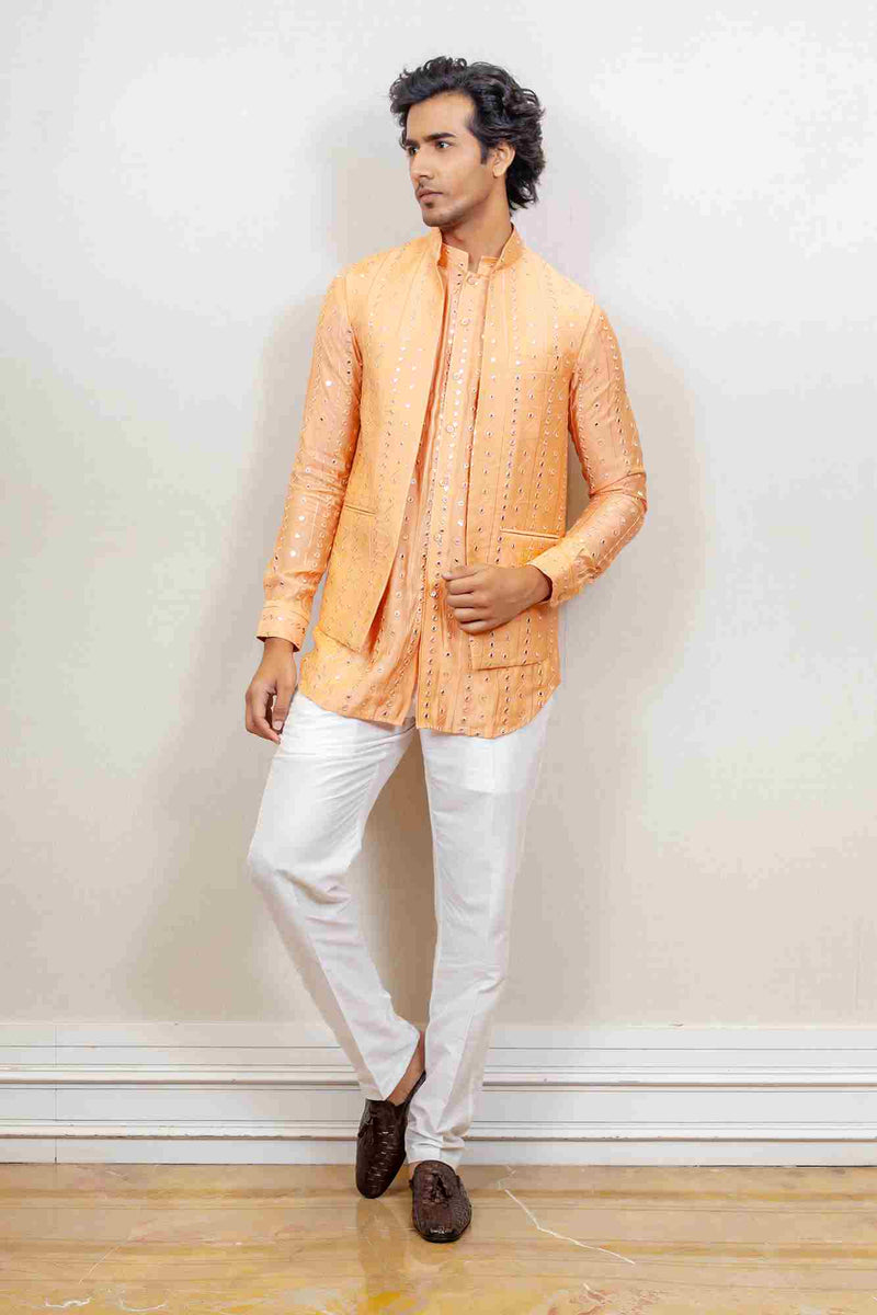 Indo Western For Men In Yellow Colour sasyafashion