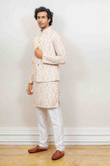 Kurta Jacket For Men In White Colour sasyafashion