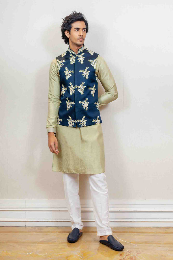 Kurta Jacket For Men In Blue and Green  Colour sasyafashion