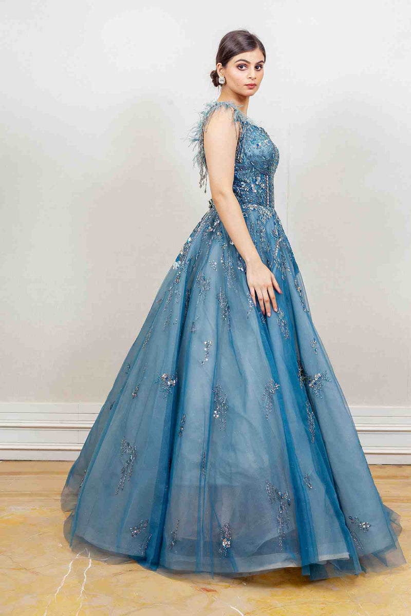 Princess Sky Blue Ruffles Quinceanera Dresses Sweet 15 16 Prom Party Ball  Gowns | eBay