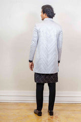 Indo Western For Men In Grey Colour sasyafashion