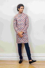 Kurta Jacket For Men In Multicolour sasyafashion