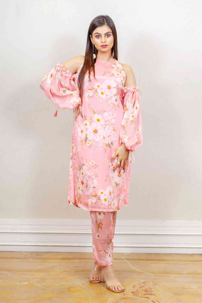 Designer Pink colour Co-ord sasyafashion