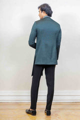 Indo Western For Men In Green Colour sasyafashion