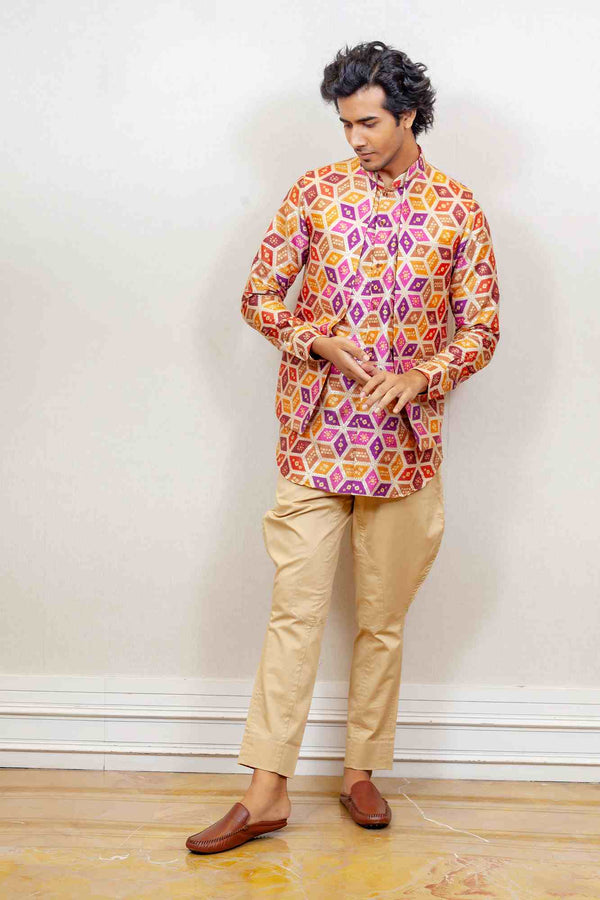 Kurta Jacket For Men In Multicolour sasyafashion