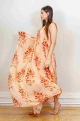 Designer Peach colour Dress sasyafashion