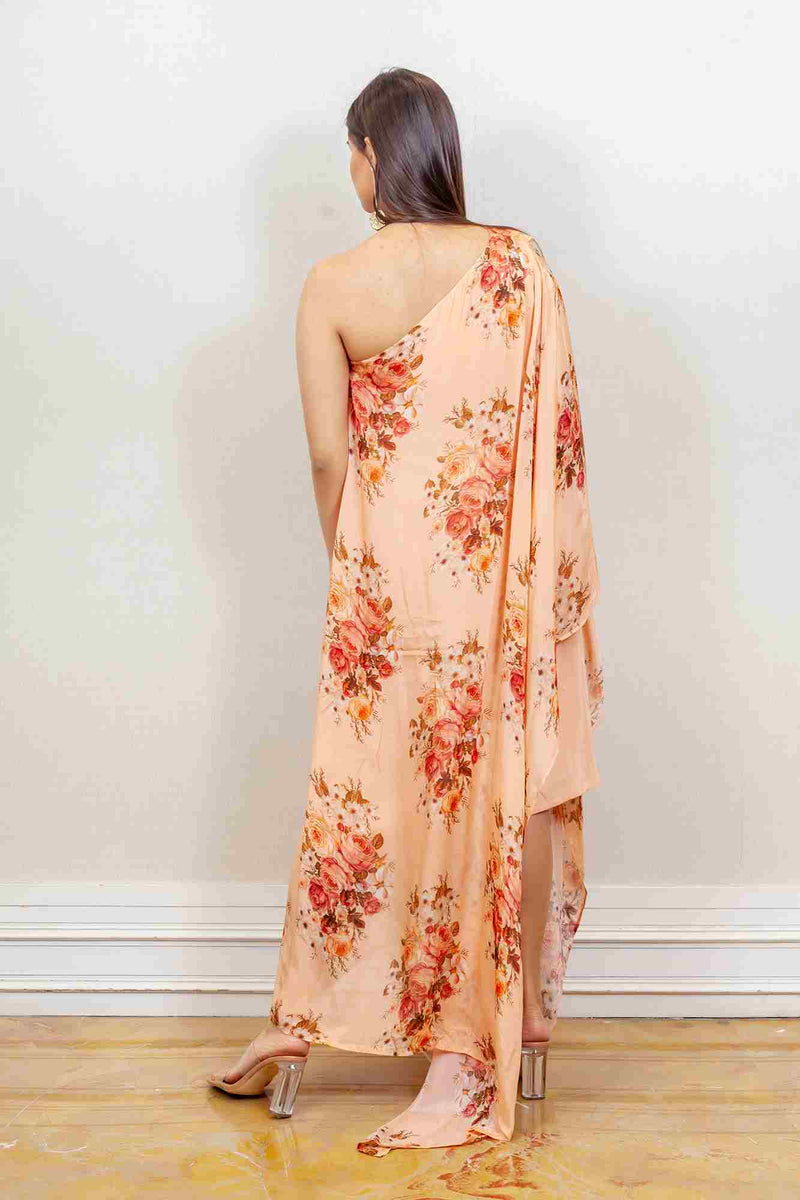 Designer Peach colour Dress sasyafashion