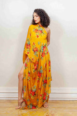 Designer Yellow colour Dress sasyafashion