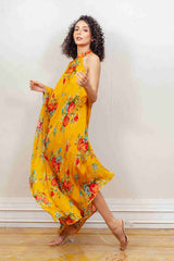 Designer Yellow colour Dress sasyafashion