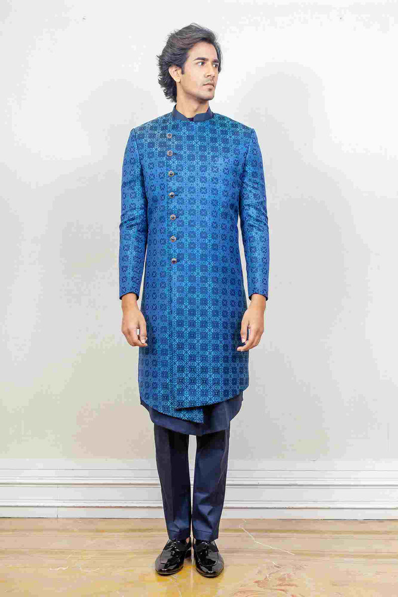 Indo Western For Men In Blue Colour sasyafashion