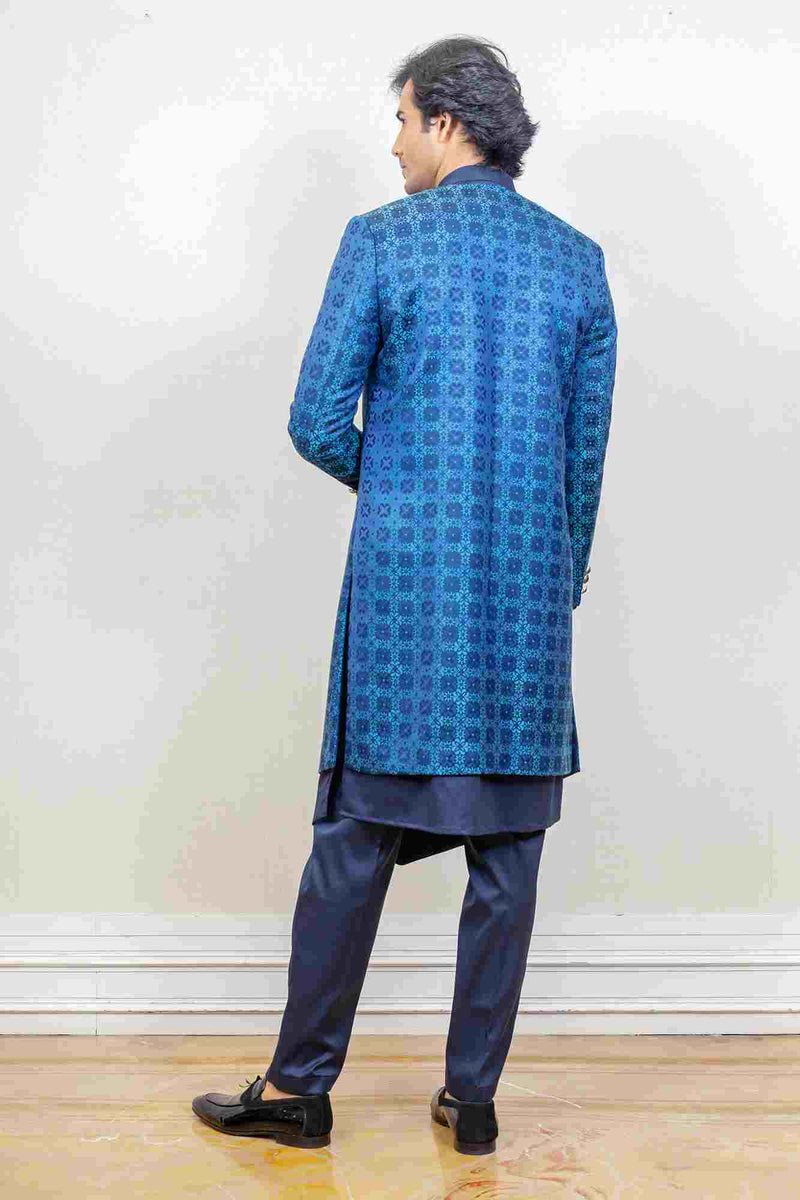 Indo Western For Men In Blue Colour sasyafashion