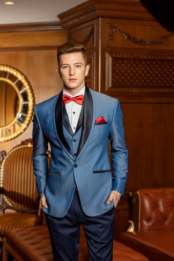 Party Wear Tuxedo In Peacock Blue