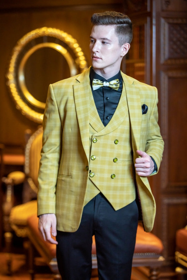 Designer Men Tuxedo In Yellow and Black