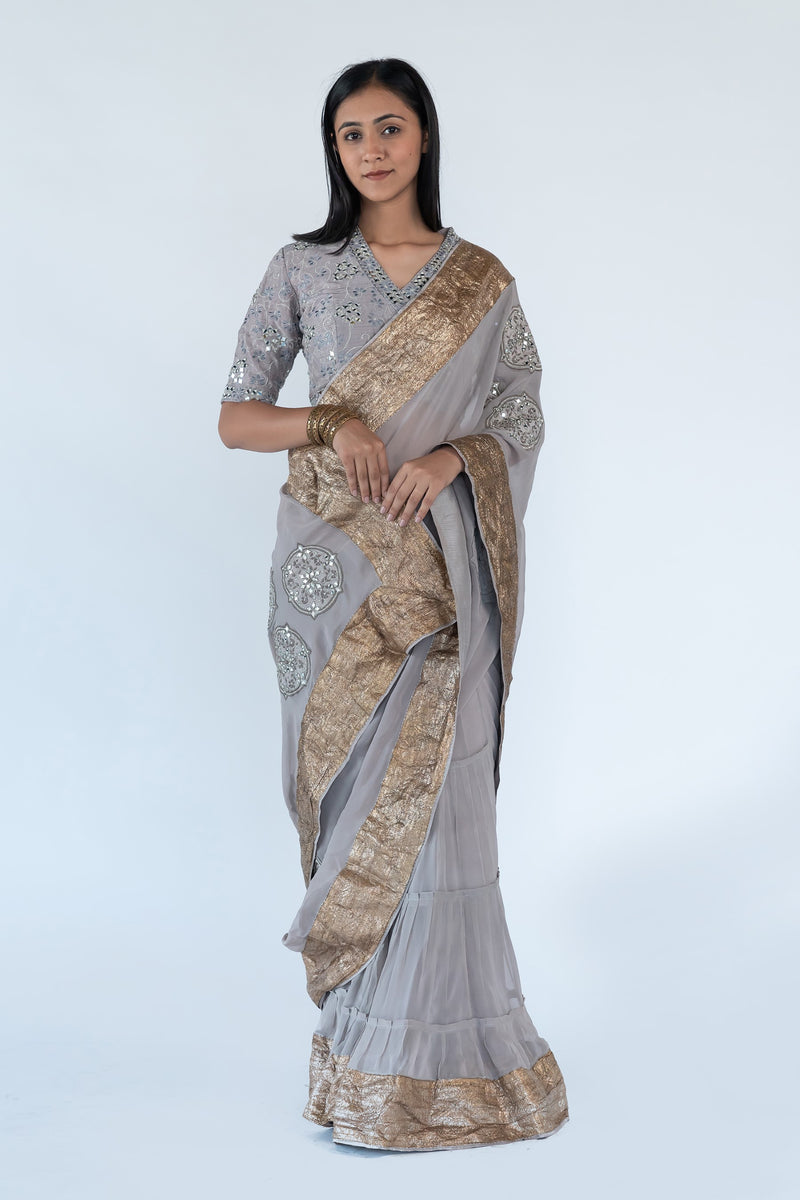 Lampi Sari in Grey Colour sasyafashion