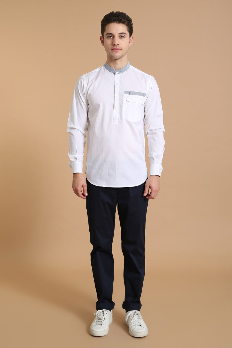 Casual Wear Shirt In White Color