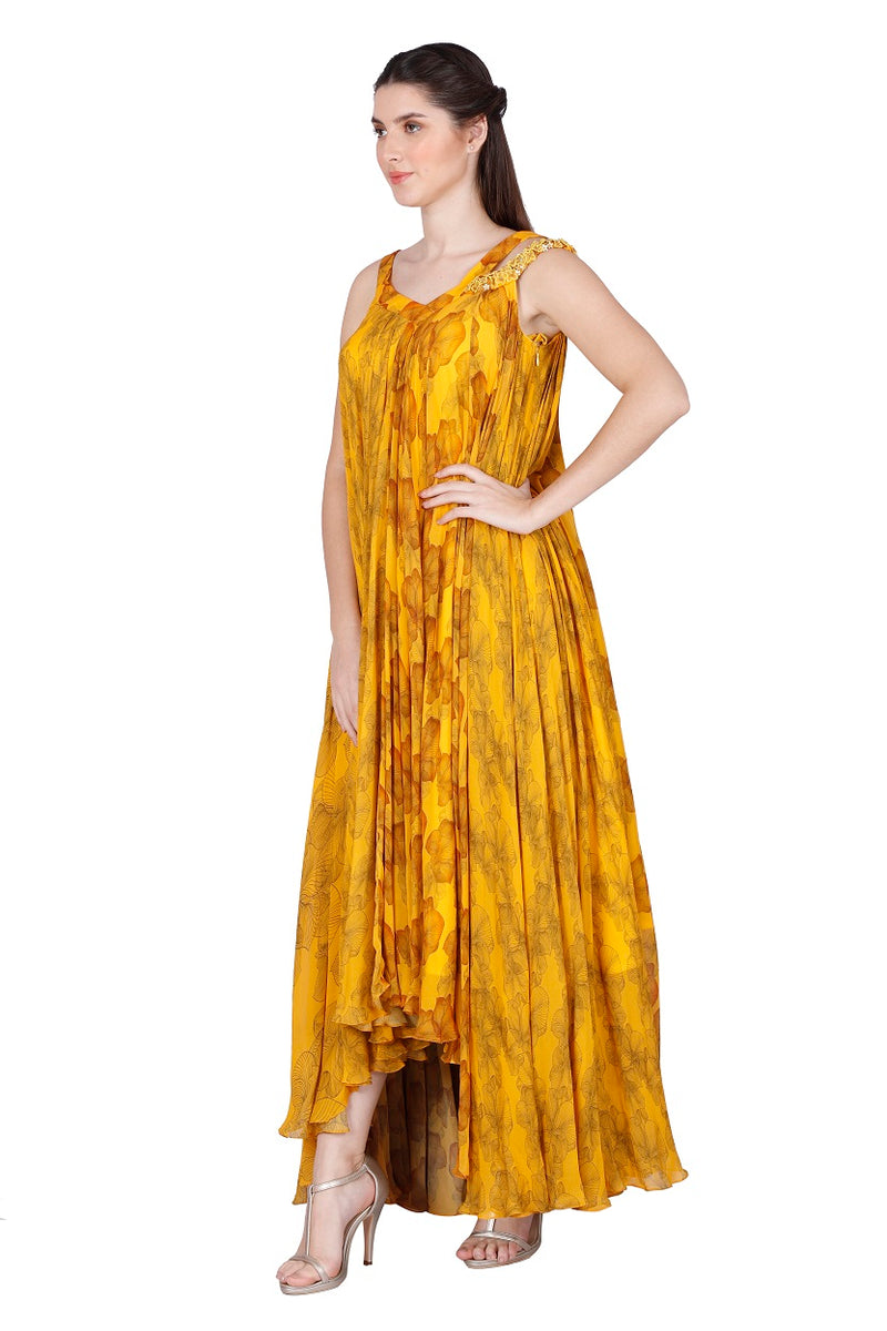Casual Wear Tunic In Yellow Color