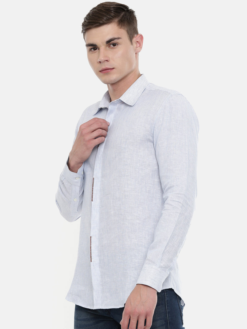 Blue Stripe Linen Shirt