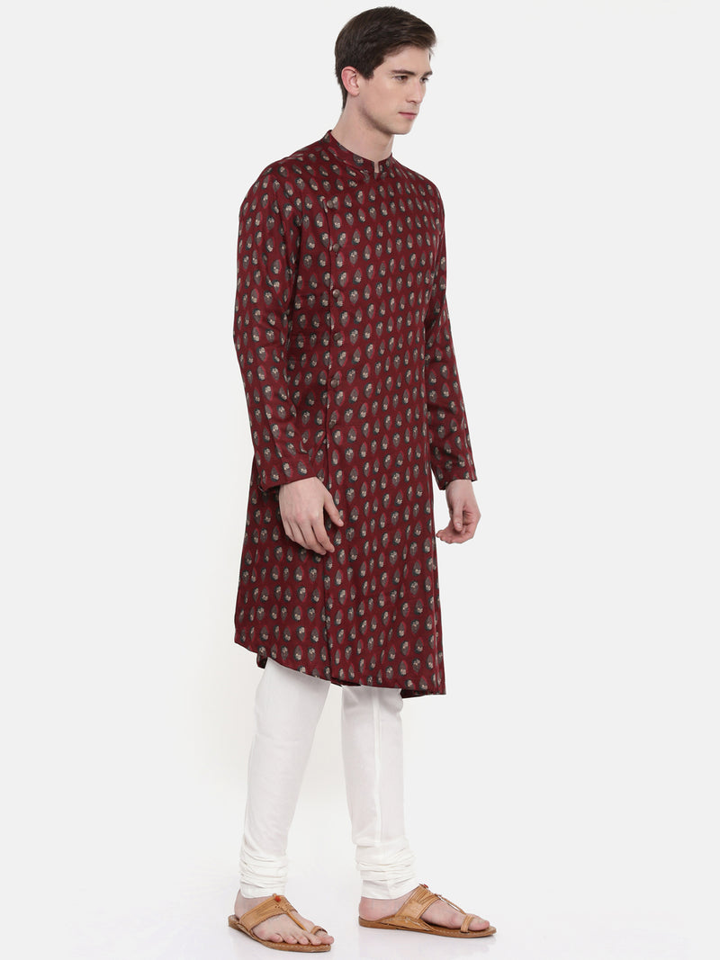 Red Printed Kurta Set