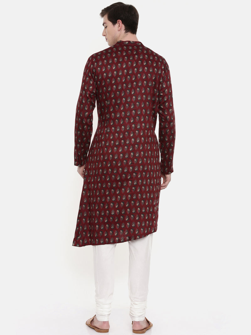 Red Printed Kurta Set