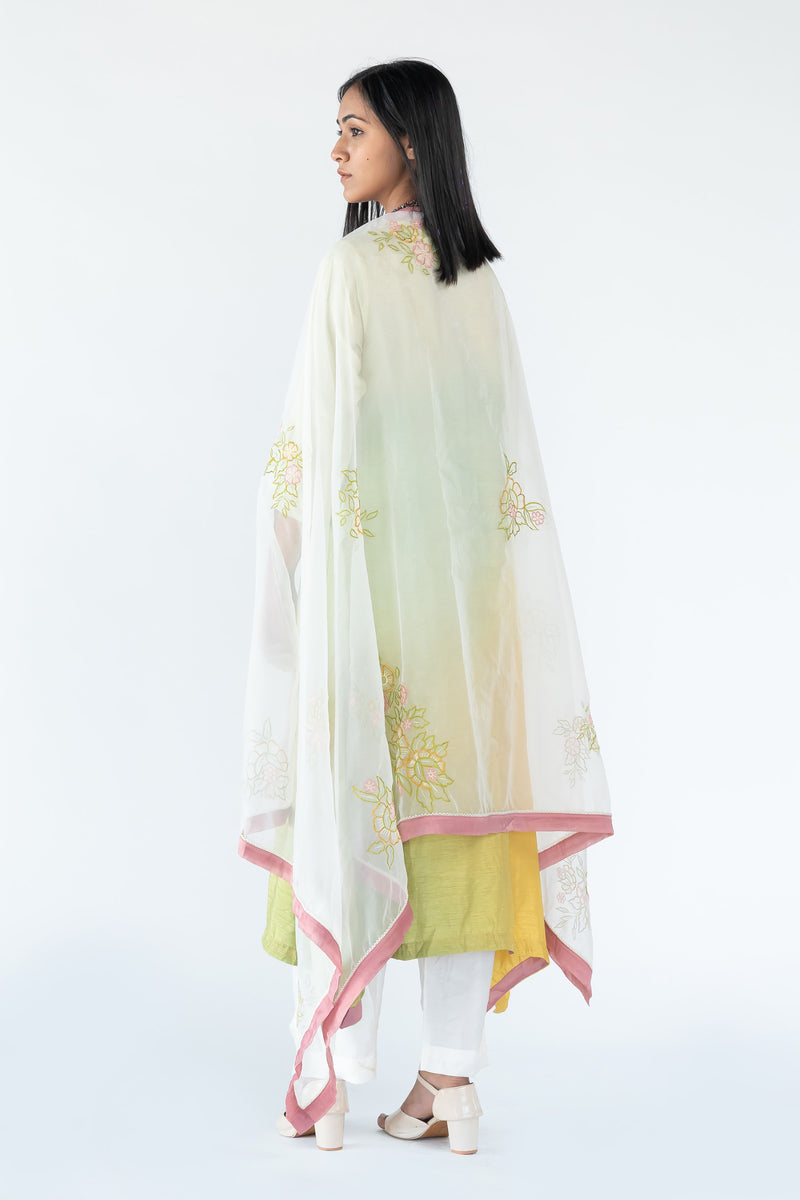 Ombre Kurta in Green-Yellow Ombre sasyafashion