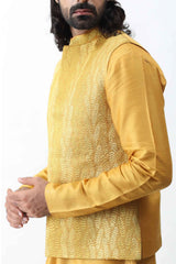 Mustard Yellow Kurta with Bundi sasyafashion