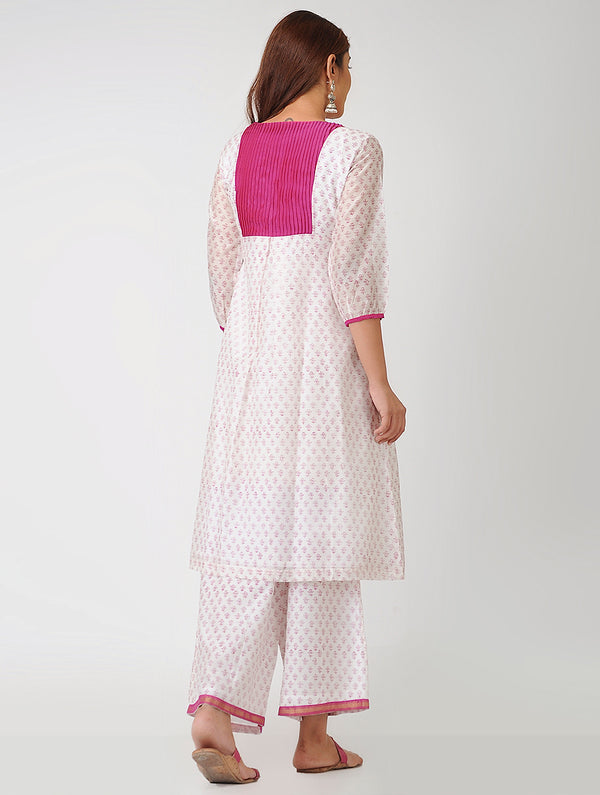 Designer/ Womenswear Kurti In Ivory and Pink Color