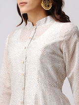 Designer/ Womenswear Dress In Ivory and Gold Color
