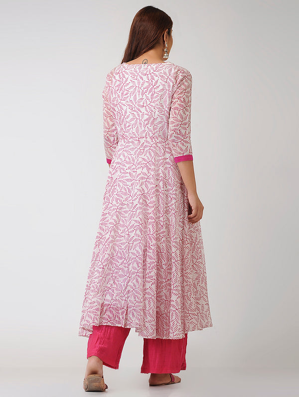Designer/ Womenswear Kurti In Ivory and Pink Color