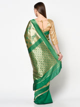 Handloom Saree In Green Colour