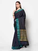 Fancy Saree In Navy Blue Colour