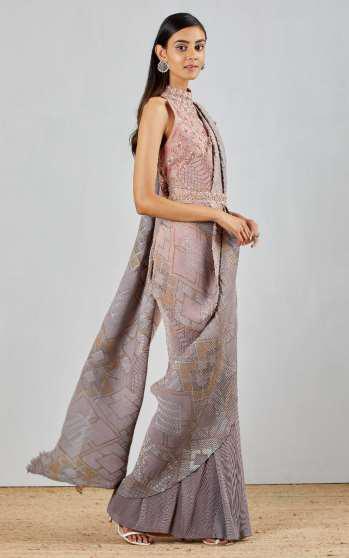 Festive/ Party/ Sangeet/ Wedding Wear Saree In Blush Pink Color